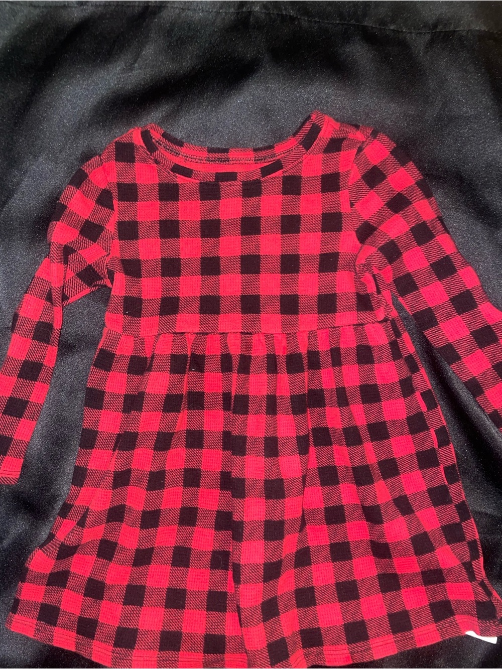 Old Navy Red and Black Buffalo Plaid Long Sleeve Dress